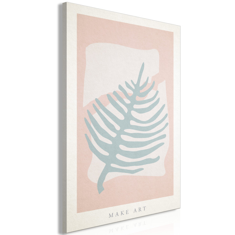 Canvas Pastel plant - Abstract plant on a pastel background with an inscription in English 134988 additionalImage 2