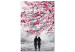 Canvas April in Paris (1-piece) Vertical - couple with Eiffel Tower background 135088