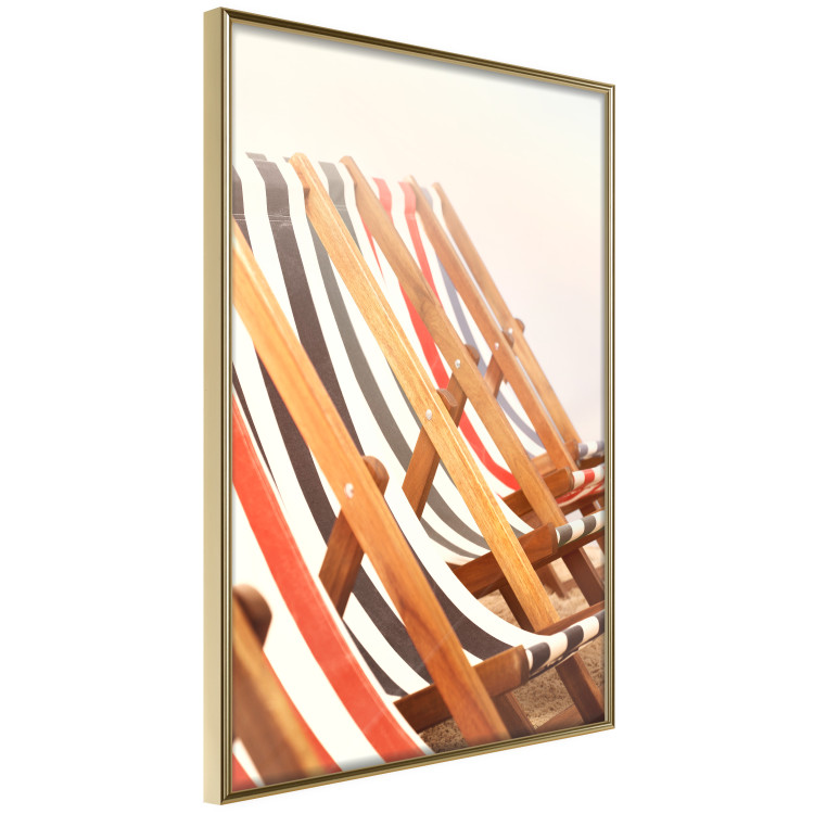 Poster Sunny Bathing - summer composition with colorful beach loungers 135888 additionalImage 10