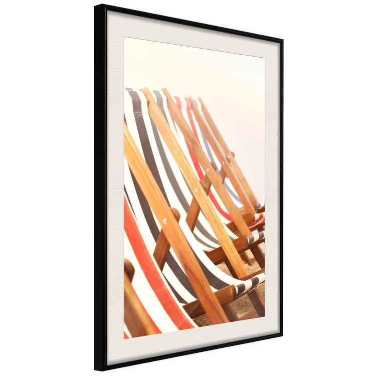 Poster Sunny Bathing - summer composition with colorful beach loungers 135888 additionalImage 8