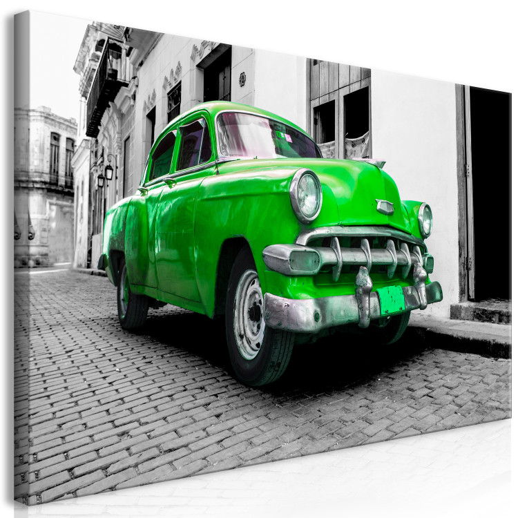 Large canvas print Cuban Classic Car (Green) II [Large Format] 137588 additionalImage 3
