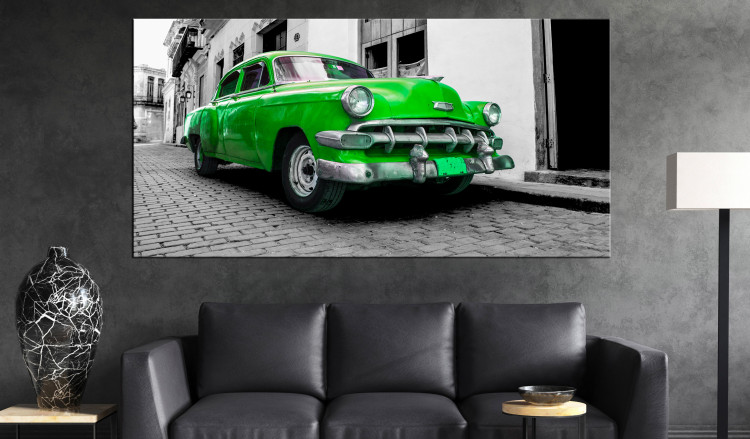 Large canvas print Cuban Classic Car (Green) II [Large Format] 137588 additionalImage 4
