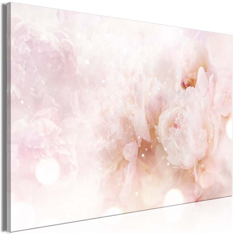 Canvas Print Misty Flowers (1-piece) Wide - foliage in a pink motif 137888 additionalImage 2