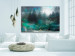 Canvas Art Print Turquoise Fullness (1-piece) Wide - coniferous forest against the moon 138188 additionalThumb 3