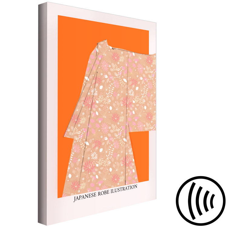Canvas Art Print Japanese Kimono (1-piece) Vertical - text and Zen-style clothing 142488 additionalImage 6