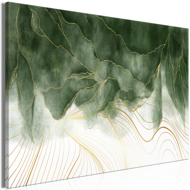Canvas In My Dream (1-piece) Wide - elegant abstraction with greenery 142788 additionalImage 2