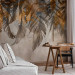 Wall Mural Curtain of plants - landscape with composition of leaves and orange accent 144488 additionalThumb 4