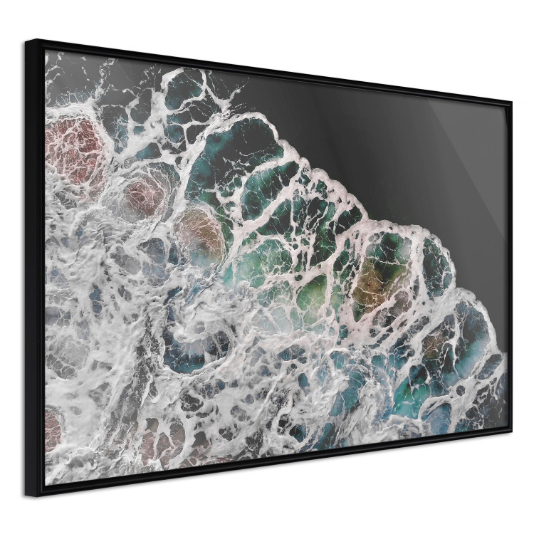 Poster Water Abstraction - Foaming Color Wave on a Black Shore Background 145188 additionalImage 5