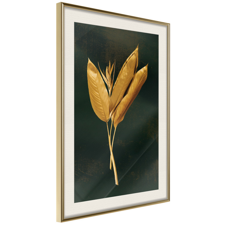 Poster Golden Vegetation - Bouquet of Leaves on a Dark Green Background 145488 additionalImage 13
