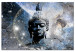 Canvas Print Enlightened Buddha - Statue in a Blue Tone with a Mandala 146488