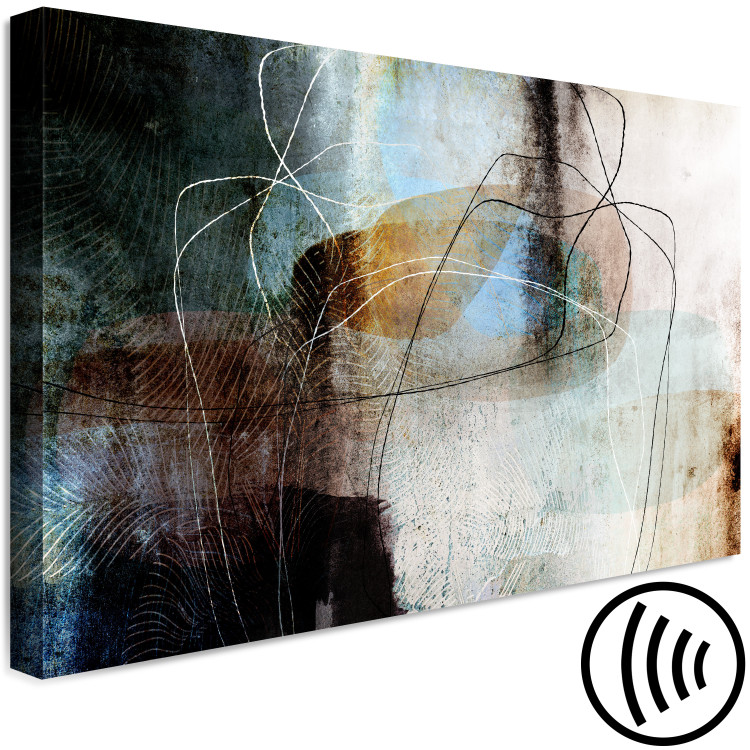 Canvas Art Print Abstraction - Colorful Arrangement of Lines and Spots on a Subdued Surfaceots on a subdued surface 148788 additionalImage 6