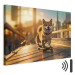 Canvas Art Print AI Shiba Dog - Smiling Animal on Skateboard at Sunset - Horizontal 150288 additionalThumb 8