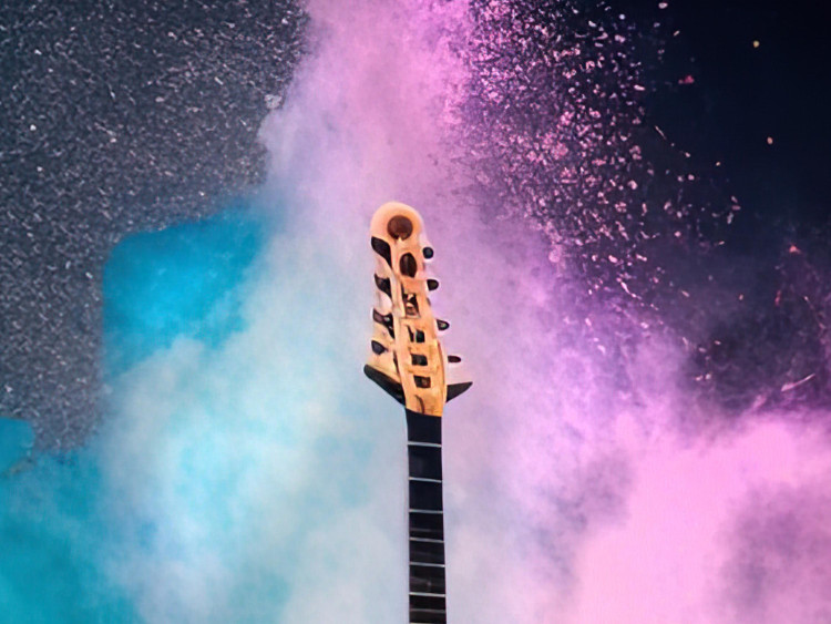 Large canvas print Rock Concert - Exploding Instruments on Stage in Colored Dust [Large Format] 150888 additionalImage 4
