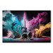 Large canvas print Rock Concert - Exploding Instruments on Stage in Colored Dust [Large Format] 150888