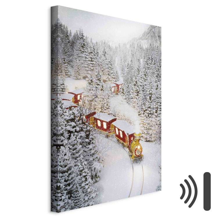 Canvas Christmas Train - A Fairy Tale Train Going Through a Snow-Covered Forest 151688 additionalImage 8