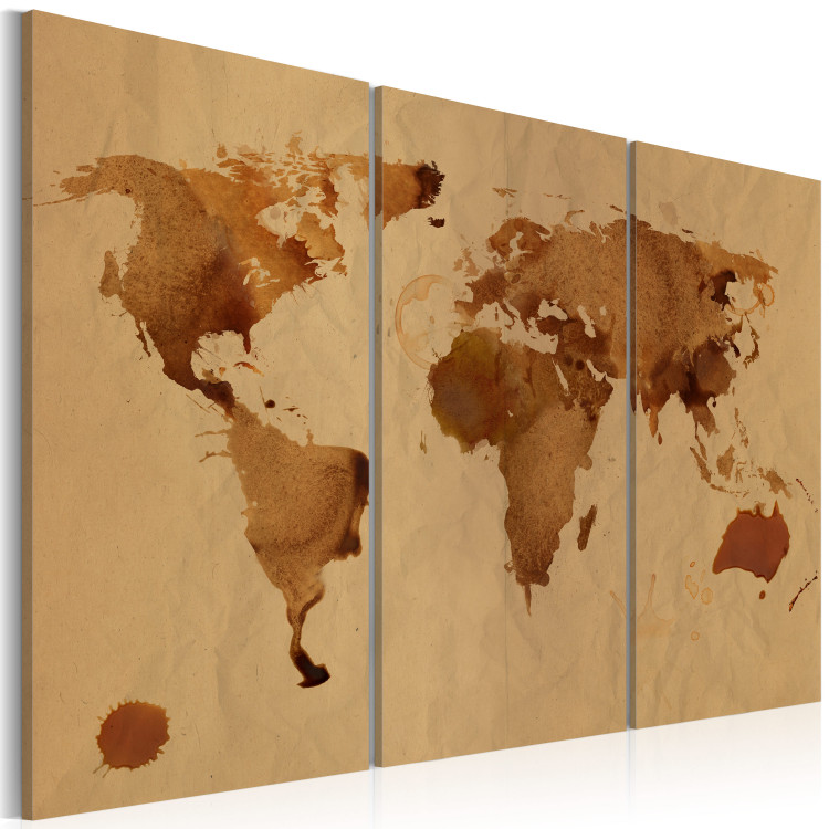 Canvas The World painted with coffee - triptych 55388 additionalImage 2