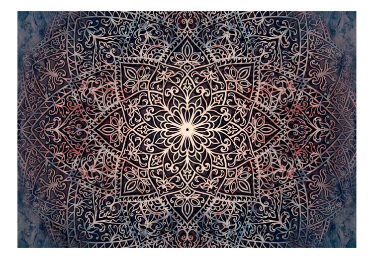 Photo Wallpaper Exotic artistry - geometric background with colourful mandala on dark background 94188 additionalImage 1