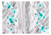 Photo Wallpaper Orchids in platinum - turquoise floral motif on a water effect background 96688 additionalThumb 1