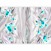 Photo Wallpaper Orchids in platinum - turquoise floral motif on a water effect background 96688 additionalThumb 5