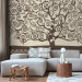Wall Mural Abstraction in the style of Gustav Klimt - brown tree in spirals with birds 97688