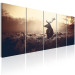Canvas Stag in the Wilderness (5-piece) - Deer amidst Beige Field Grass 105898 additionalThumb 2