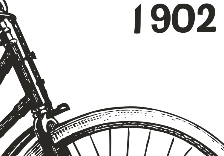 Wall Poster Old bicycle - black and white composition with a date and English texts 115098 additionalImage 11