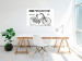 Wall Poster Old bicycle - black and white composition with a date and English texts 115098 additionalThumb 23