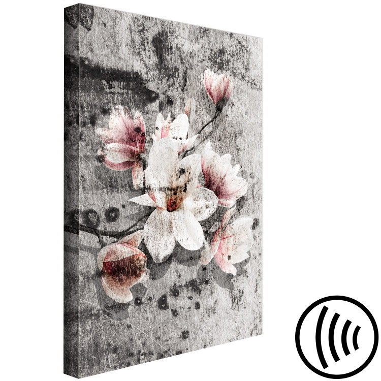 Canvas Print Flowers in Grayscale (1-part) - Magnolias in Rustic Light 115198 additionalImage 6