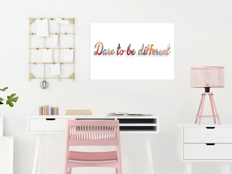 Poster Dare to be different - colorful English texts on a white background 115298 additionalImage 23