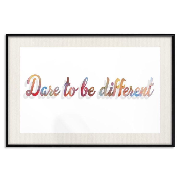 Poster Dare to be different - colorful English texts on a white background 115298 additionalImage 18