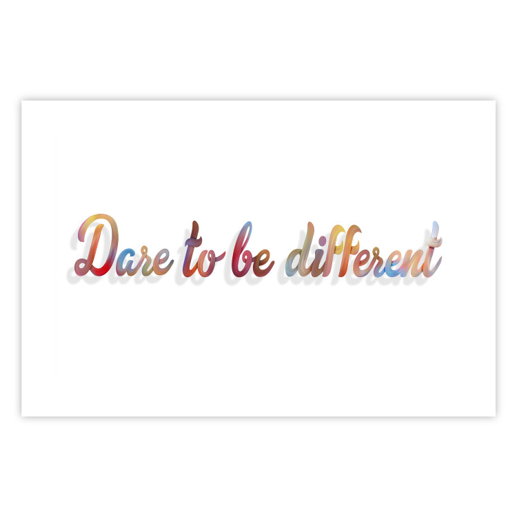 Poster Dare to be different - colorful English texts on a white background 115298 additionalImage 25