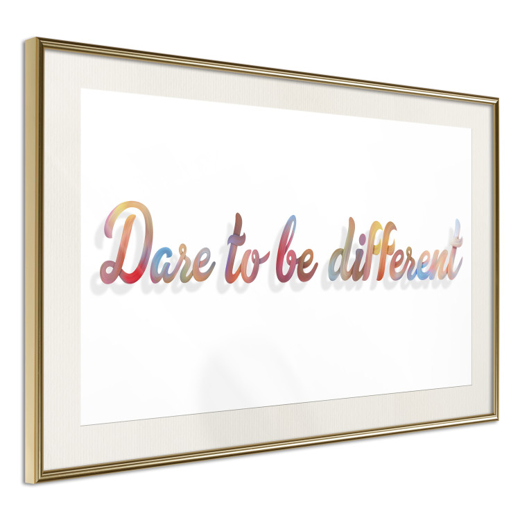 Poster Dare to be different - colorful English texts on a white background 115298 additionalImage 2