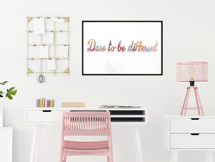 Poster Dare to be different - colorful English texts on a white background 115298 additionalImage 5
