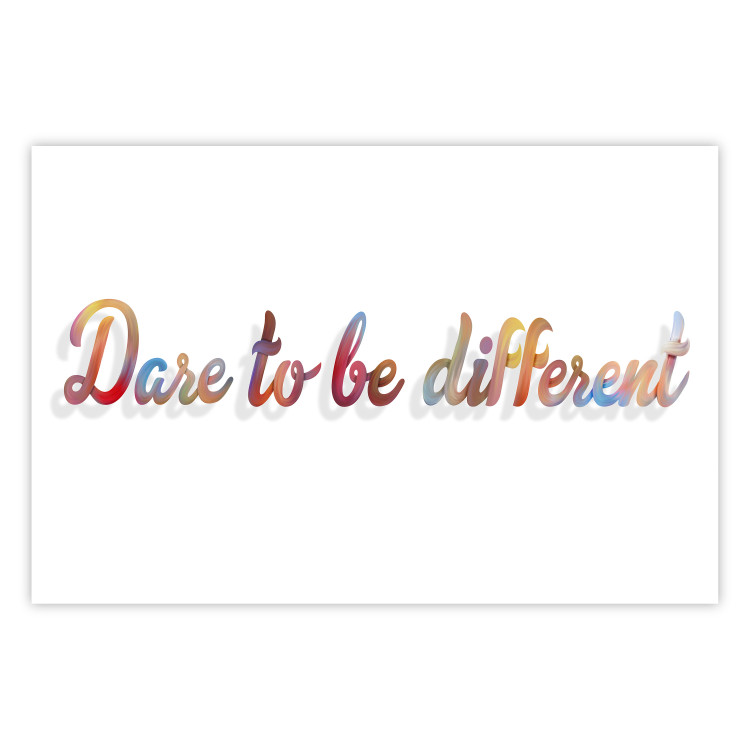 Poster Dare to be different - colorful English texts on a white background 115298