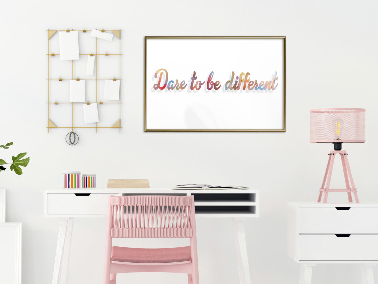 Poster Dare to be different - colorful English texts on a white background 115298 additionalImage 5