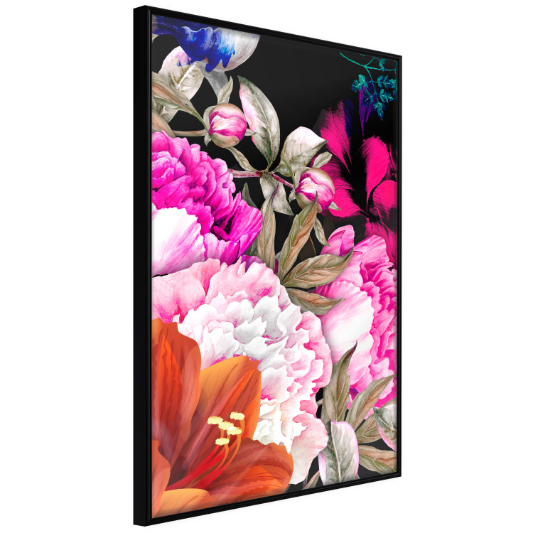 Wall Poster Scent of Summer - colorful composition with flowers on glamour black 117998 additionalImage 10