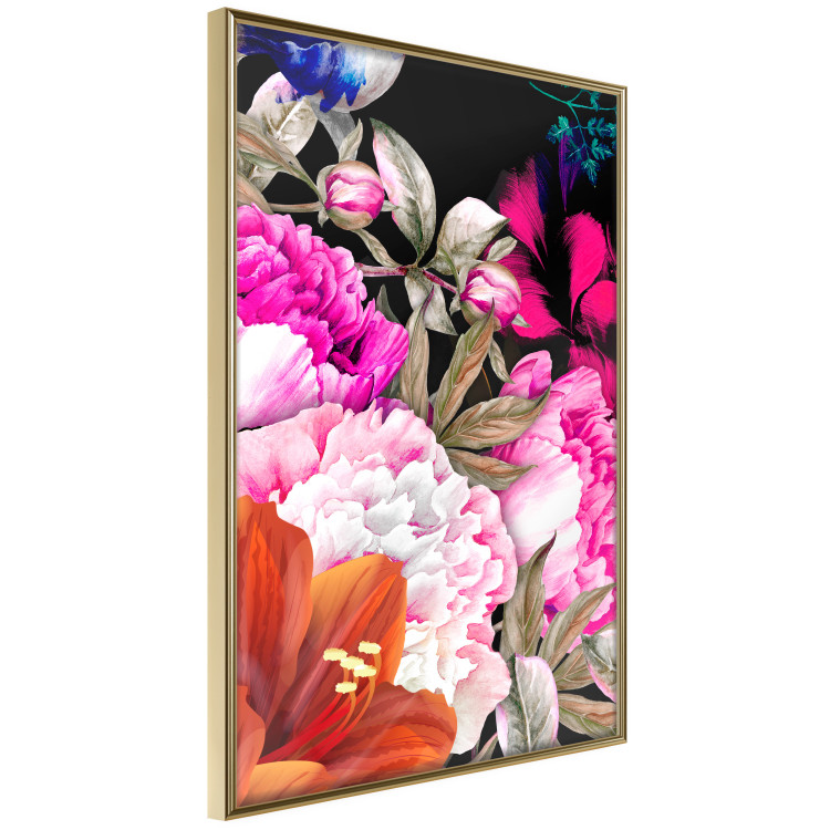 Wall Poster Scent of Summer - colorful composition with flowers on glamour black 117998 additionalImage 12