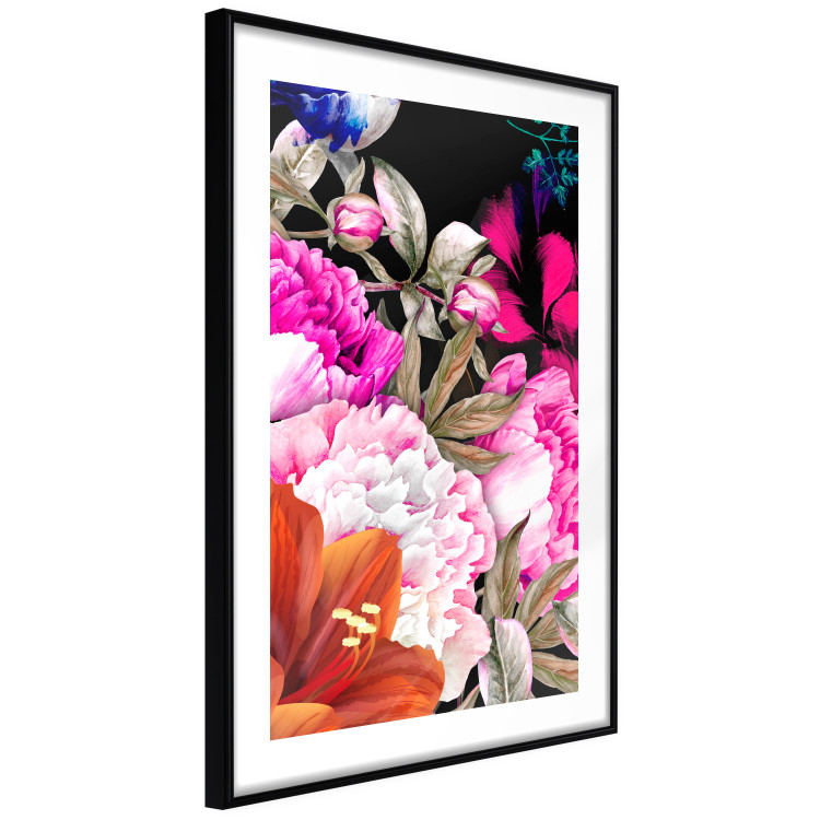 Wall Poster Scent of Summer - colorful composition with flowers on glamour black 117998 additionalImage 11