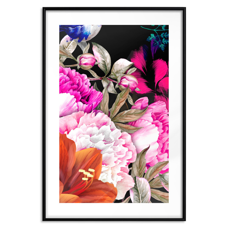 Wall Poster Scent of Summer - colorful composition with flowers on glamour black 117998 additionalImage 15
