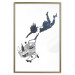 Wall Poster Shopping Frenzy - black and white mural with a character and shopping cart in Banksy style 118698 additionalThumb 16