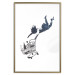 Wall Poster Shopping Frenzy - black and white mural with a character and shopping cart in Banksy style 118698 additionalThumb 16