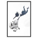 Wall Poster Shopping Frenzy - black and white mural with a character and shopping cart in Banksy style 118698 additionalThumb 24