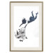 Wall Poster Shopping Frenzy - black and white mural with a character and shopping cart in Banksy style 118698 additionalThumb 19