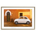 Poster Italian Alley - car on street against orange architecture backdrop 123798 additionalThumb 14