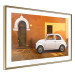 Poster Italian Alley - car on street against orange architecture backdrop 123798 additionalThumb 4