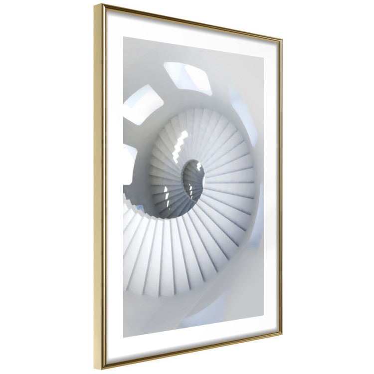 Poster Downward Path - architecture of white stairs in abstract motif 123898 additionalImage 6