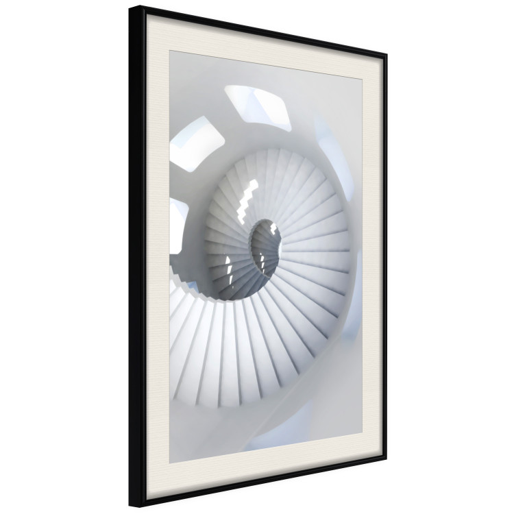 Poster Downward Path - architecture of white stairs in abstract motif 123898 additionalImage 3