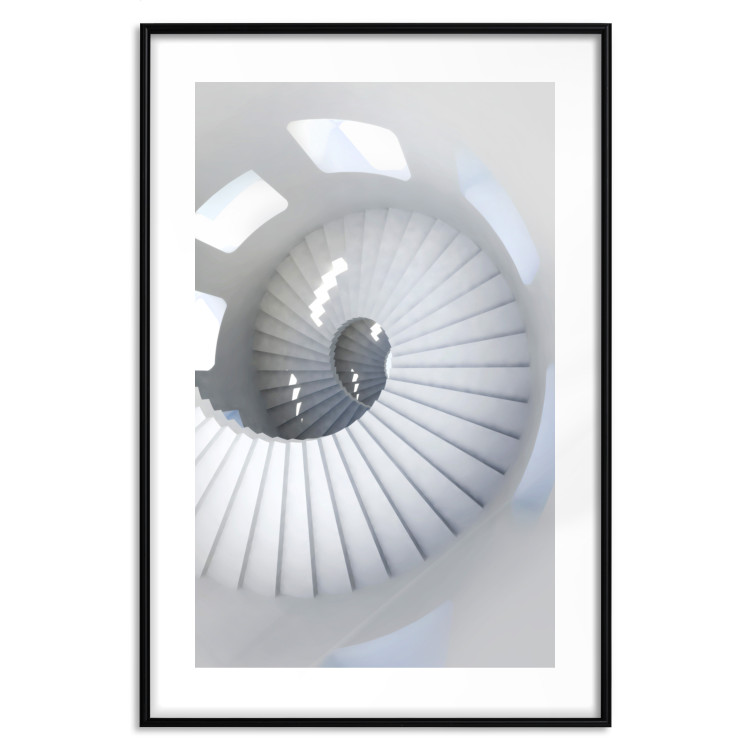 Poster Downward Path - architecture of white stairs in abstract motif 123898 additionalImage 17
