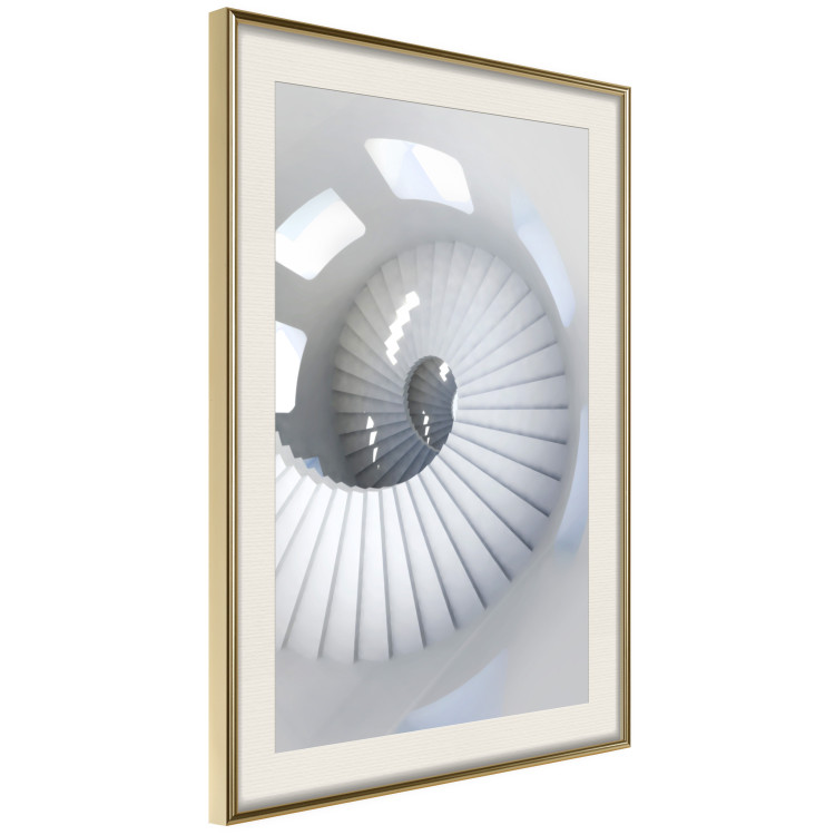 Poster Downward Path - architecture of white stairs in abstract motif 123898 additionalImage 2
