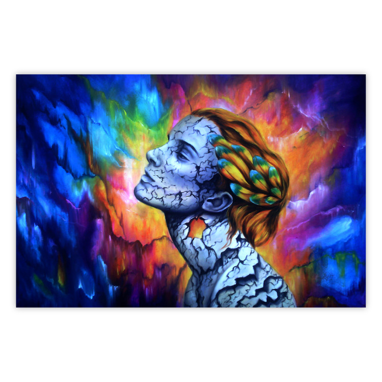 Poster Fragility - abstract woman on a colorful background in a watercolor style 127098